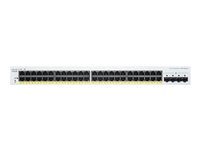 Cisco Business 220 Series CBS220-48P-4G - Commutateur - intelligent - 48 x 10/100/1000 (PoE+) + 4 x Gigabit SFP (liaison montante) - Montable sur rack - PoE+ (382 W) CBS220-48P-4G-EU
