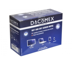 DACOMEX Boîte de 2x10 lingettes humides/séches pour LCD EKML003