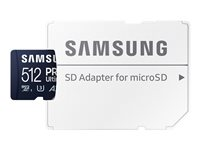 Samsung PRO Ultimate MB-MY512SA - Carte mémoire flash (adaptateur SD inclus(e)) - 512 Go - A2 / Video Class V30 / UHS-I U3 - microSDXC UHS-I - bleu MB-MY512SA/WW
