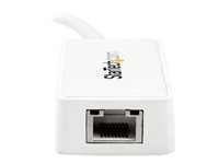 StarTech.com Adaptateur réseau USB 3.0 vers Gigabit Ethernet - Convertisseur USB vers RJ45 avec 1 port USB intégré - M/F - Blanc - Adaptateur réseau - USB 3.0 - Gigabit Ethernet - blanc USB31000SPTW