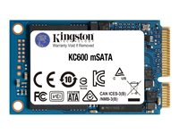 Kingston KC600 - SSD - chiffré - 256 Go - interne - mSATA - SATA 6Gb/s - AES 256 bits - Self-Encrypting Drive (SED), TCG Opal Encryption SKC600MS/256G