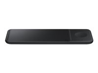 Samsung Wireless Charger Trio EP-P6300 - Plot de charge sans fil + adaptateur secteur - Fast Charge - noir - pour Galaxy Buds Live, Note20, S20, S20 5G, Watch 3, Z Flip 5G, Z Flip4, Z Fold2 5G, Z Fold4 EP-P6300TBEGEU