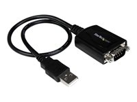 StarTech.com Câble adaptateur de 30 cm USB vers série DB9 RS232 - Mémorisation de port COM - 1x DB-9 mâle - 1x USB A mâle - Adaptateur série - USB - RS-232 - noir ICUSB2321X