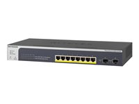 NETGEAR Smart GS510TPP - Commutateur - L3 Lite - intelligent - 8 x 10/100/1000 (PoE+) + 2 x SFP - de bureau, Montable sur rack - PoE+ (190 W) GS510TPP-100EUS