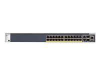 NETGEAR M4300-28G-PoE+ - Commutateur - C3 - Géré - 2 x 10/100/1000/10000 + 2 x 10 Gigabit SFP+ + 24 x 10/100/1000 (PoE+) - flux d'air de l'avant vers l'arrière - Montable sur rack - PoE+ (720 W) GSM4328PB-100NES
