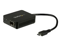 StarTech.com Adaptateur réseau USB-C vers fibre optique Gigabit Ethernet avec SFP ouvert - Convertisseur USB-C vers fibre 1000Base-SX/LX - Adaptateur réseau - USB-C - 1000Base-LX/1000Base-SX x 1 - noir US1GC30SFP