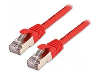 MCL - Câble réseau - RJ-45 (M) pour RJ-45 (M) - 10 m - 6 mm - SFTP - CAT 8.1 - sans halogène, sans crochet - rouge IC5M99A008SH10R