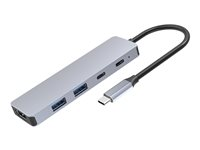 DLH - Concentrateur (hub) - 1 x HDMI + 2 x USB-A 3.2 Gen 1 + 1 x USB-C (passage de puissance) + 1 x USB-C 3.2 Gen 1 DY-TU5105
