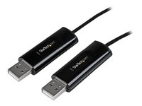 StarTech.com Câble KM USB 2.0 avec transfert de données - Commutateur USB clavier souris pour PC et Mac - Switch KM à 2 ports - Adaptateur de connexion directe - USB 2.0 - USB 2.0 - noir SVKMS2
