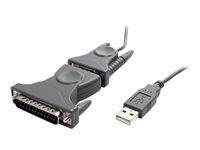 StarTech.com Câble Adaptateur USB vers Port Série DB9 - DB25 avec Adaptateur DB9 DB25 - Adaptateur série - USB 2.0 - gris ICUSB232DB25