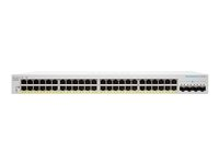 Cisco Business 220 Series CBS220-48P-4X - Commutateur - intelligent - 48 x 10/100/1000 (PoE+) + 4 x SFP+ 10 Go (liaison montante) - Montable sur rack - PoE+ (382 W) CBS220-48P-4X-EU