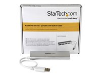 StarTech.com Hub USB 3.0 compact à 4 ports avec câble intégré - Concentrateur USB 3.0 avec boîtier en aluminium - Argent - Concentrateur (hub) - 4 x SuperSpeed USB 3.0 ST43004UA