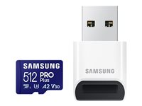 Samsung PRO Plus MB-MD512SB - Carte mémoire flash - 512 Go - A2 / Video Class V30 / UHS-I U3 / Class10 - microSDXC UHS-I - bleu MB-MD512SB/WW