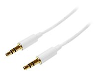 StarTech.com Câble Audio Stéréo Mini-Jack 3.5mm Slim de 1 m M/M - Cordon Audio Jack - Câble pour Casque - 2x 3.5mm Mini-Jack (M)- Blanc - Câble audio - mini-phone stereo 3.5 mm mâle pour mini-phone stereo 3.5 mm mâle - 1 m - blanc MU1MMMSWH