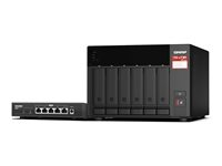 QNAP TS-673A - Serveur NAS - 6 Baies - SATA 6Gb/s - RAID RAID 0, 1, 5, 6, 10, 50, JBOD, 60 - RAM 8 Go - 2.5 Gigabit Ethernet - iSCSI support - avec commutateur QSW-1105-5T TS-673A-SW5T