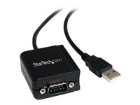 StarTech.com Câble adaptateur de 1,80 m USB vers série DB9 RS232 - Chipset FTDI - Mémorisation de port - 1x DB-9 mâle - 1x USB A mâle - Adaptateur série - USB - RS-232 - noir ICUSB2321F