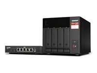 QNAP TS-473A - Serveur NAS - 4 Baies - SATA 6Gb/s - RAID RAID 0, 1, 5, 6, 10, JBOD - RAM 8 Go - 2.5 Gigabit Ethernet - iSCSI support - avec commutateur QSW-1105-5T TS-473A-SW5T