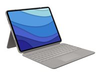 Logitech Combo Touch - Clavier et étui - avec trackpad - rétroéclairé - Apple Smart connector - QWERTY - R.-U. - sable - pour Apple 12.9-inch iPad Pro (5ème génération) 920-010222
