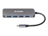 D-Link DUB-2340 - Concentrateur (hub) - 4 x SuperSpeed USB 3.0 + 1 x USB-C (alimentation électrique) - de bureau DUB-2340