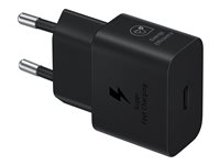 Samsung EP-T2510X - Adaptateur secteur - avec câble de données - 25 Watt - 3 A - PD 3.0, SFC, PD/PPS (24 pin USB-C) - sur le câble : USB-C - noir EP-T2510XBEGEU