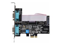 StarTech.com 2-Port Serial PCIe Card, Dual-Port PCI Express to RS232/RS422/RS485 (DB9) Serial Card, Low-Profile Brackets Incl., 16C1050 UART, TAA-Compliant, Windows/Linux, TAA Compliant - Level-4 ESD Protection (2S232422485-PC-CARD) - Adaptateur série - PCIe profil bas - RS-232 x 2 - noir - Conformité TAA 2S232422485-PC-CARD